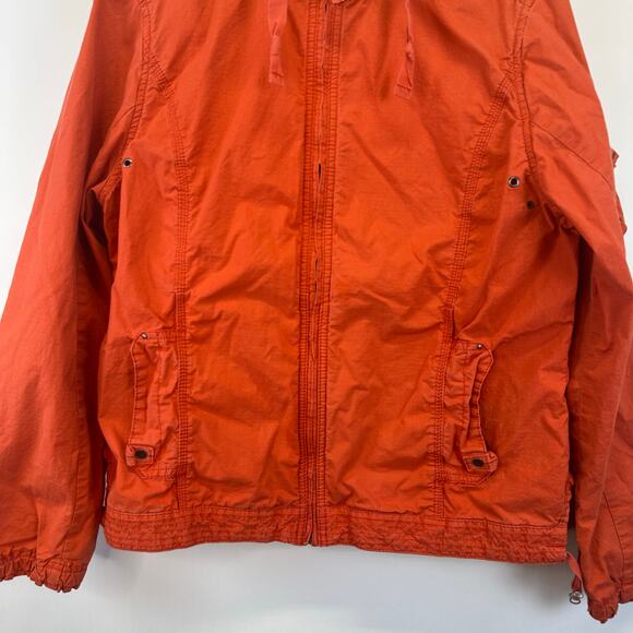 Eddie Bauer Orange Spring Lightweight Full Zip Hooded Jacket Womens Large - Picture 3 of 16